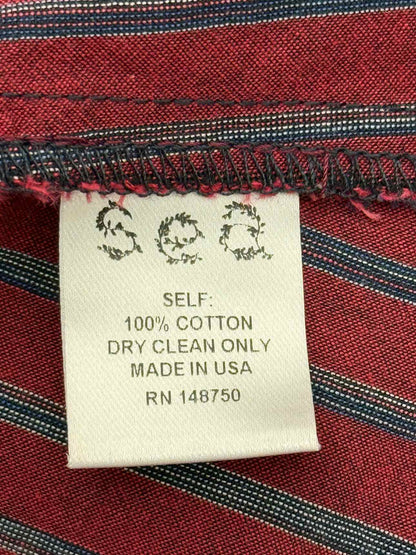 SEA Burgundy w/ Blue Pinstripe Size US 0 Blouse