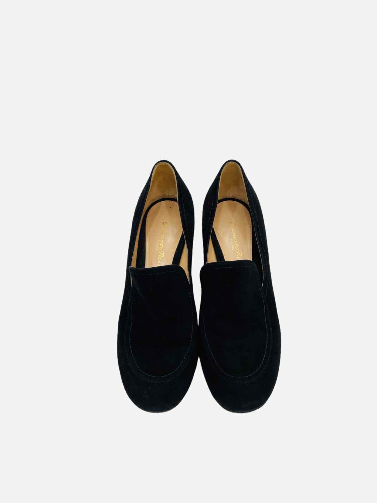 GIANVITO ROSSI Notched Black Pumps 36