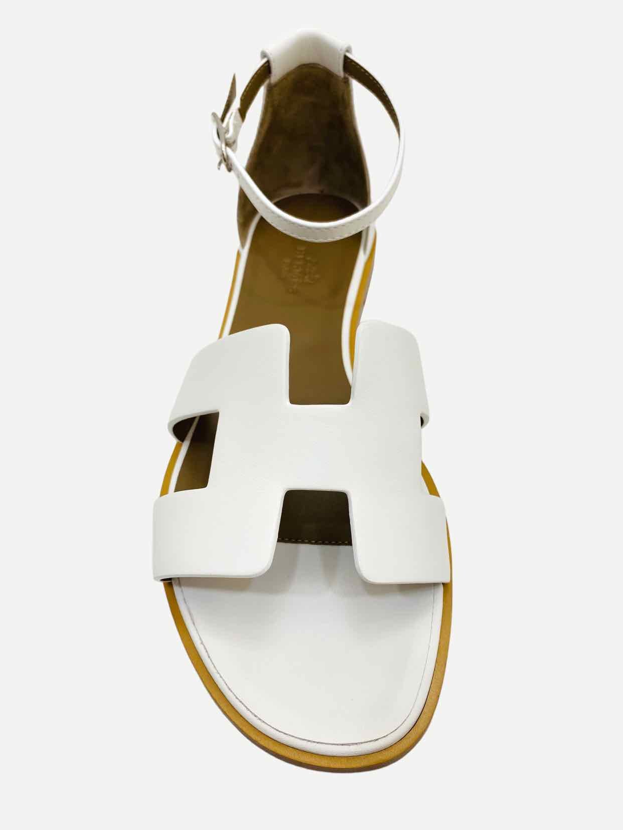 HERMES Santorini Blanc Sandals 39