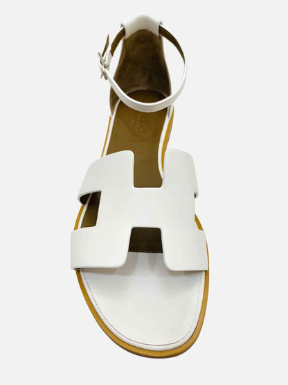 HERMES Santorini Blanc Sandals 39