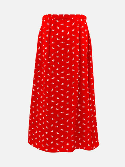 MIU MIU Red w/ White & Black Size US 4 Midi Skirt