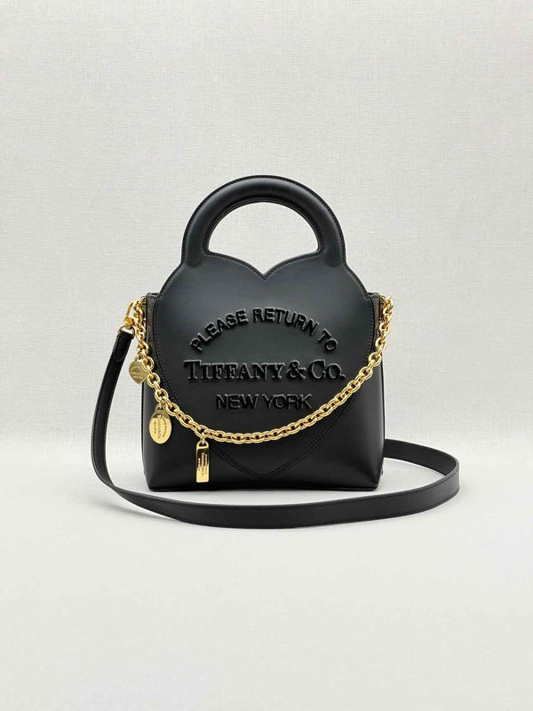 TIFFANY & CO Return To Tiffany Black C Print Tote Bag