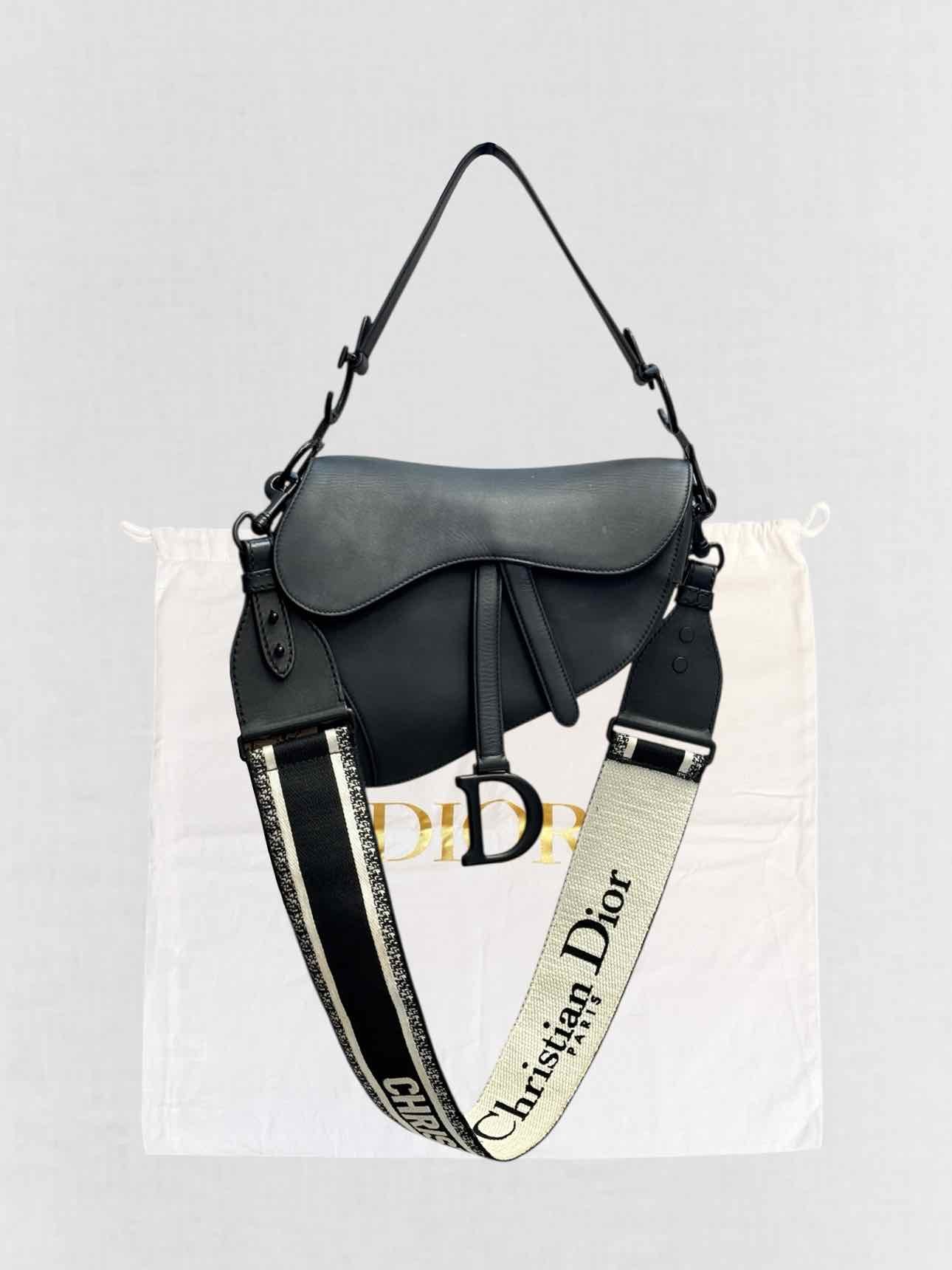 CHRISTIAN DIOR Ultra Matte Black Saddle Bag - Reems Closet