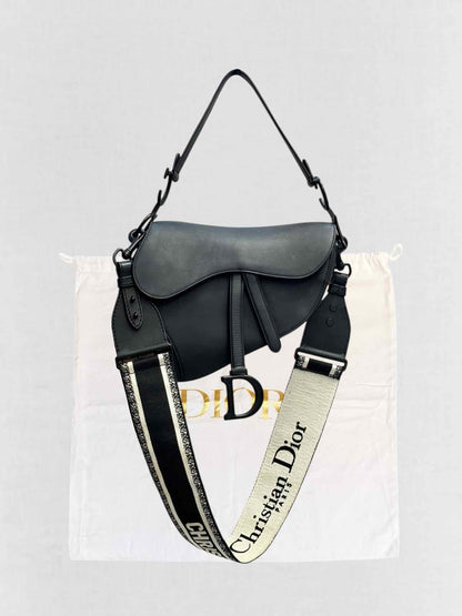 CHRISTIAN DIOR Ultra Matte Black Saddle Bag