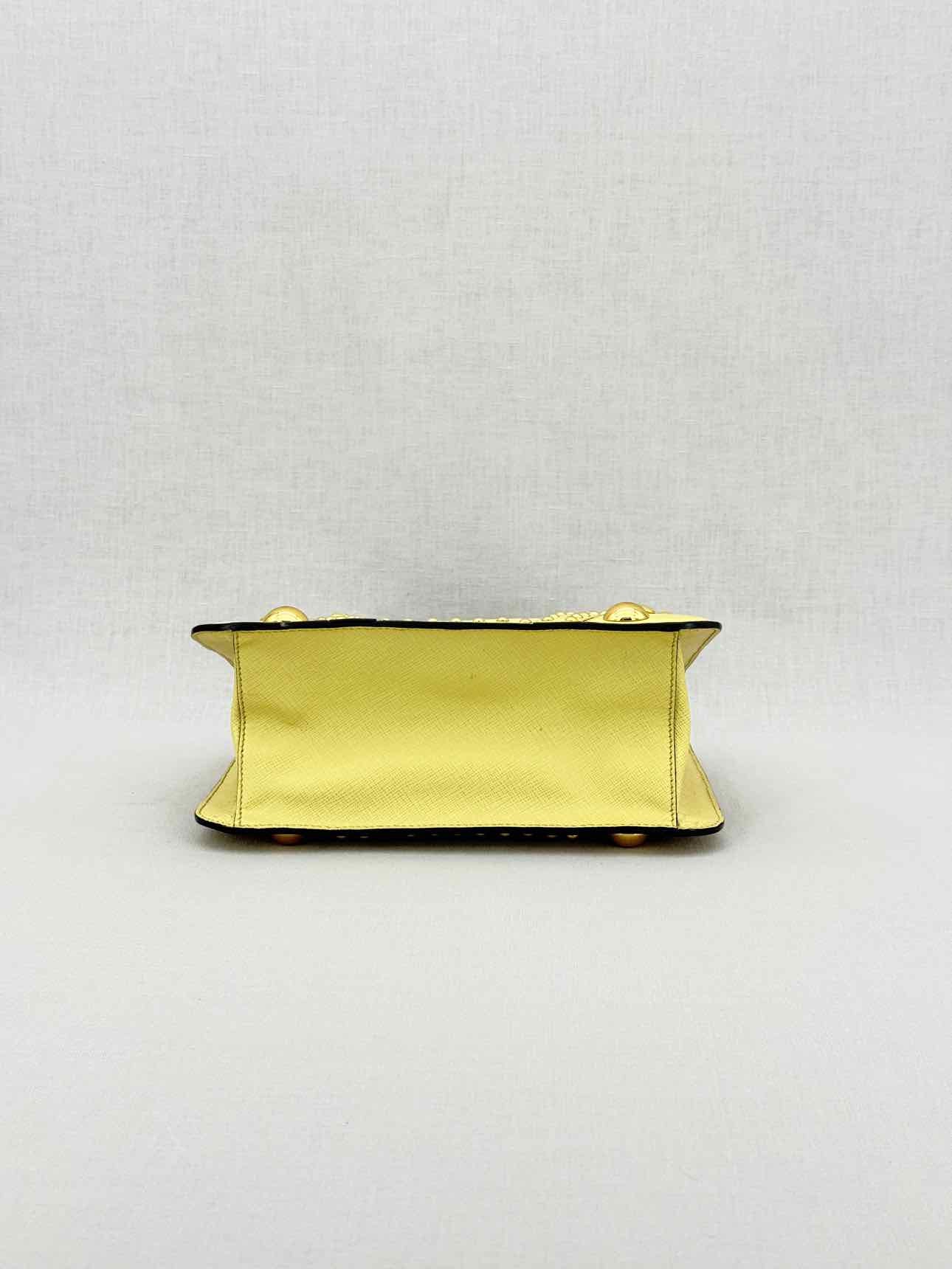 PRADA Double Zip Yellow Tote Bag