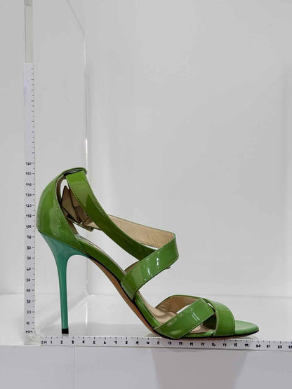 JIMMY CHOO Louise Green Size EU 37.5 Heeled Sandals