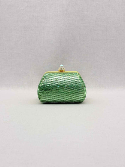 JUDITH LEIBER Minaudière Green Clutch