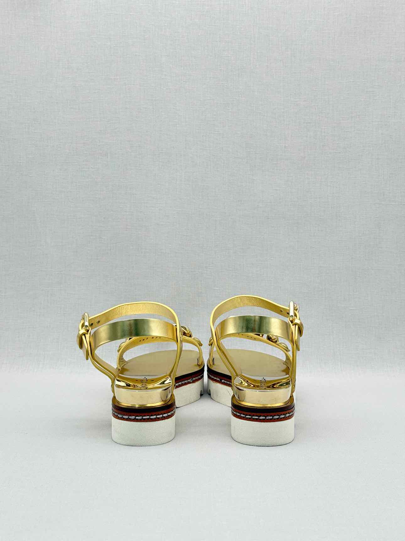 CASADEI Metallic Gold Size EU 37.5 Sandals