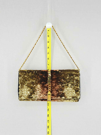 CHRISTIAN LOUBOUTIN Catalina Gold & Brown Clutch