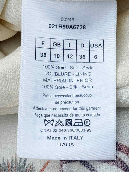 CHRISTIAN DIOR Beige Multicolor Size US 6 Midi Dress