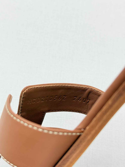 HERMES ORAN Gold Size EU 37.5 Sandals