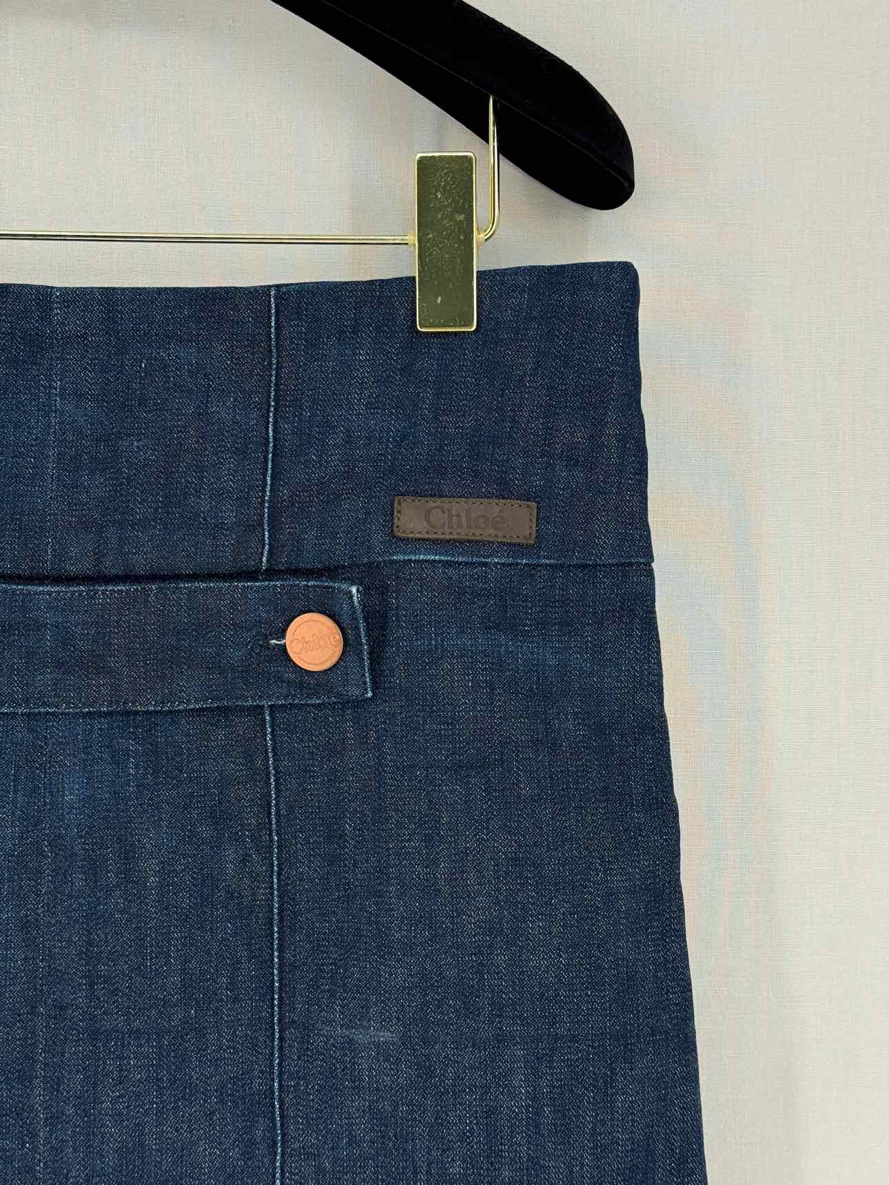 CHLOE Blue Denim Size US 2 Mini Skirt