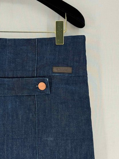 CHLOE Blue Denim Size US 2 Mini Skirt