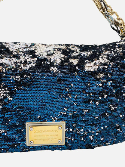 DOLCE & GABBANA Miss Charles Blue & Silver Shoulder Bag