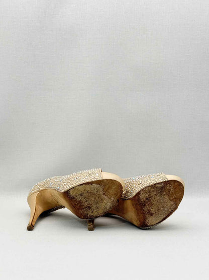 GINA Gold Crystal Embellished Size EU 37.5 Pumps