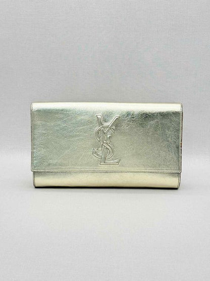 YVES SAINT LAURENT Belle De Jour Metallic Gold Clutch