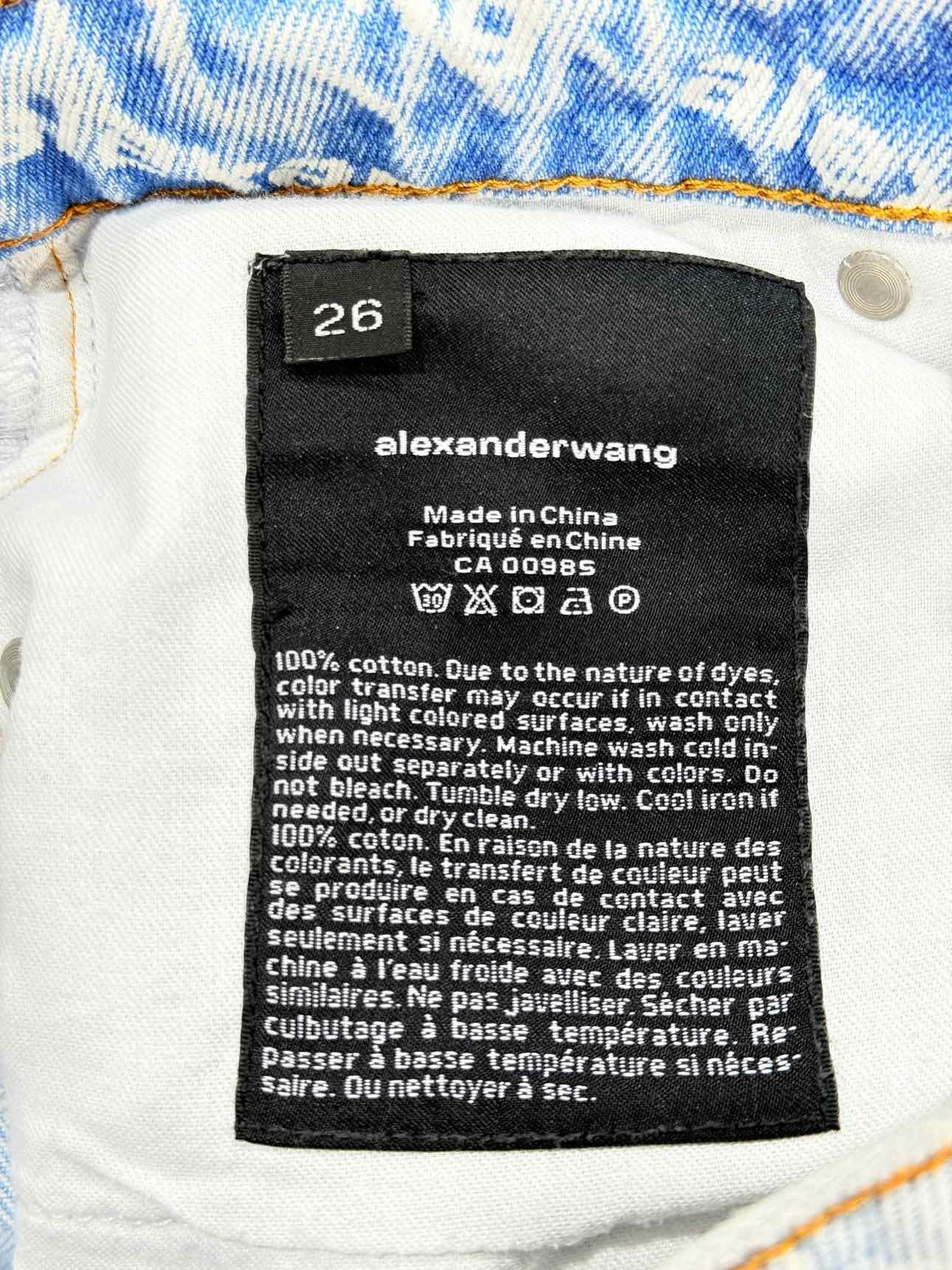 ALEXANDER WANG Ombre Logo Blue Size 26 Jeans