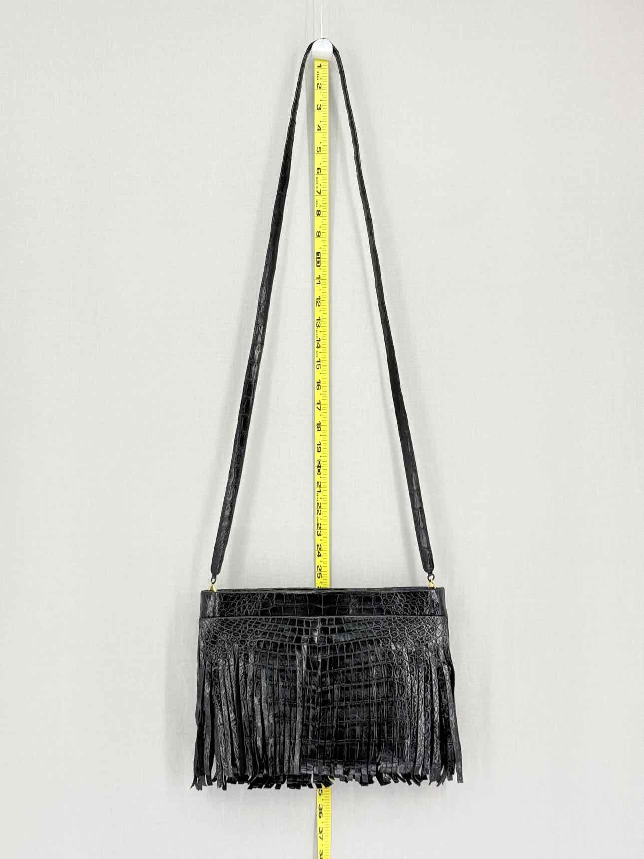 NANCY GONZALEZ Fringe Trim Black Crossbody