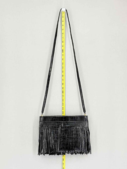 NANCY GONZALEZ Fringe Trim Black Crossbody