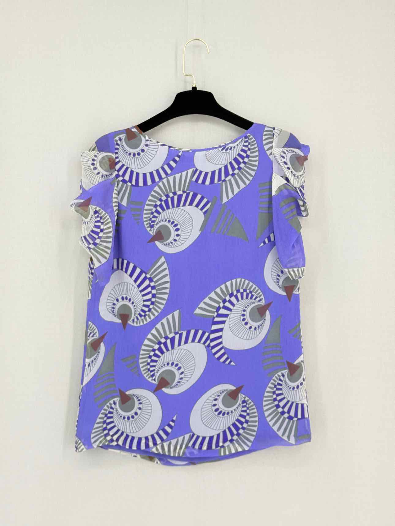 ANTIK BATIK Purple & Beige Printed Size XSmall Top