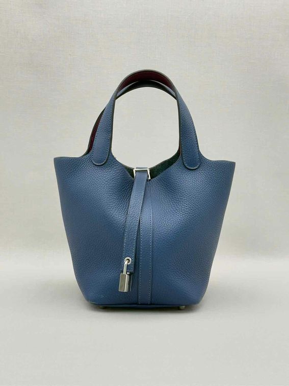 HERMES Picotin Bleu Agate Top Handle