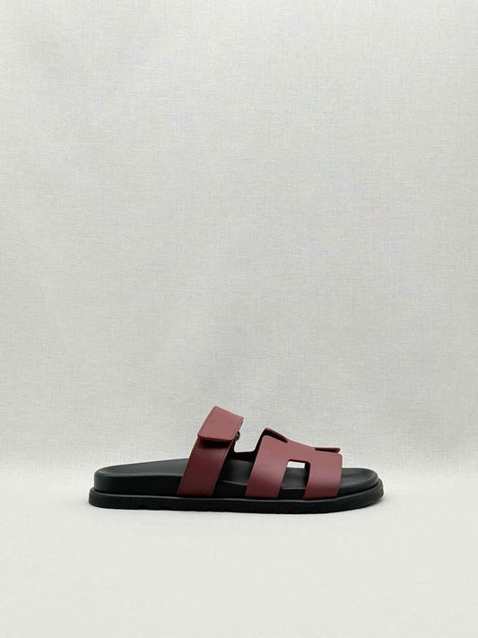 HERMES Chypre Rouge H Size EU 38.5 Sandals