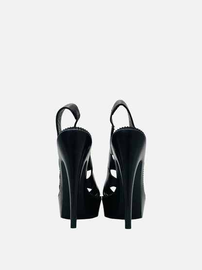 BOTTEGA VENETA Cutout Black Heeled Sandals