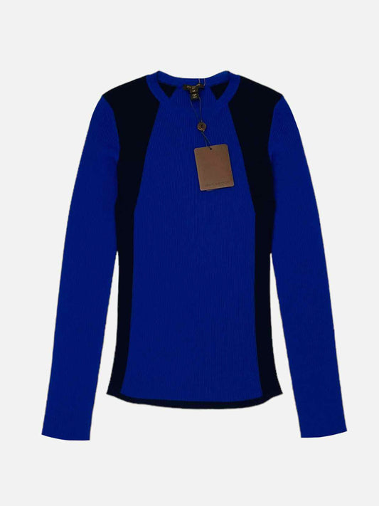 LOUIS VUITTON Basic Blue w/ Black Ribbed Jumper