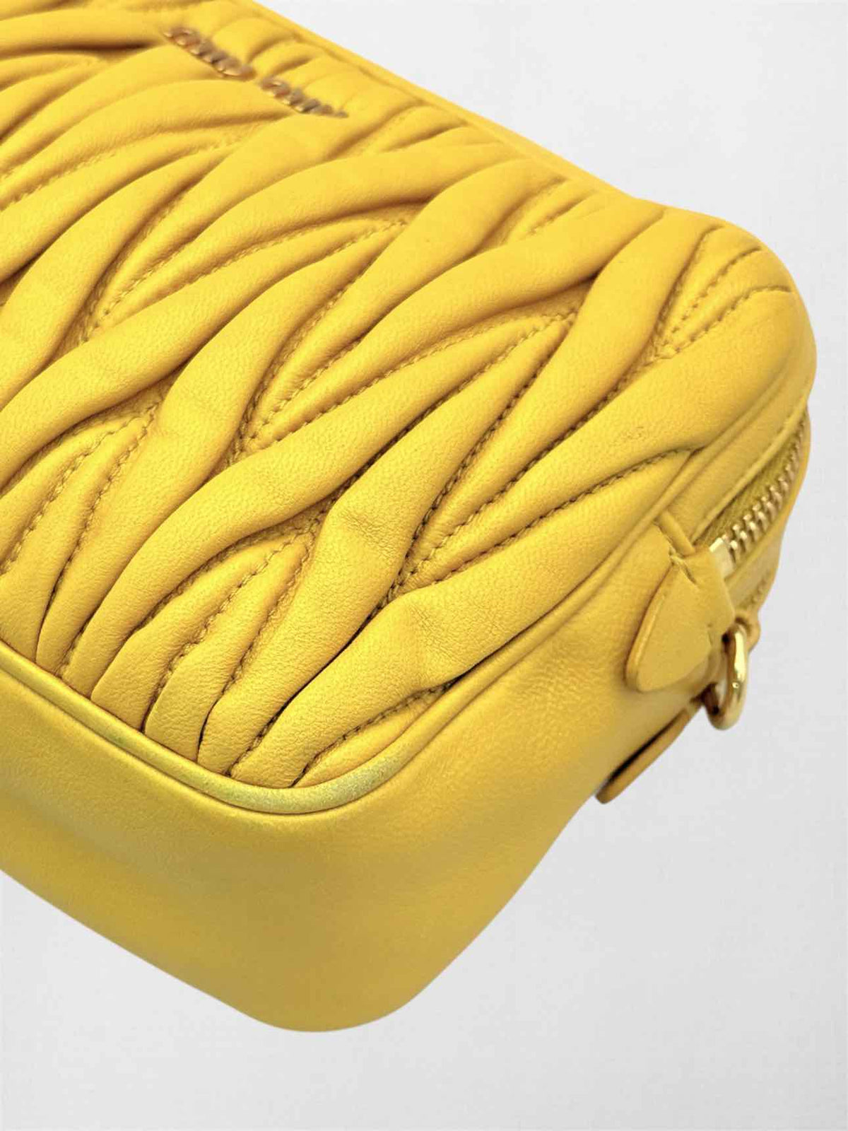 MIU MIU Double Zip Yellow Crossbody