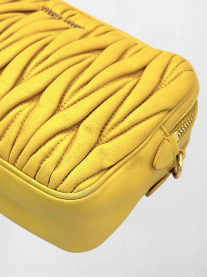 MIU MIU Double Zip Yellow Crossbody