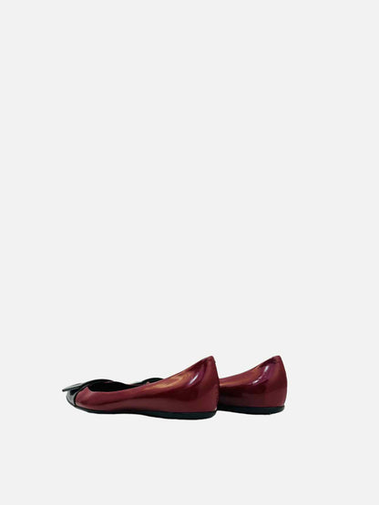 ROGER VIVIER Trompette Red & Black Ballet Flats