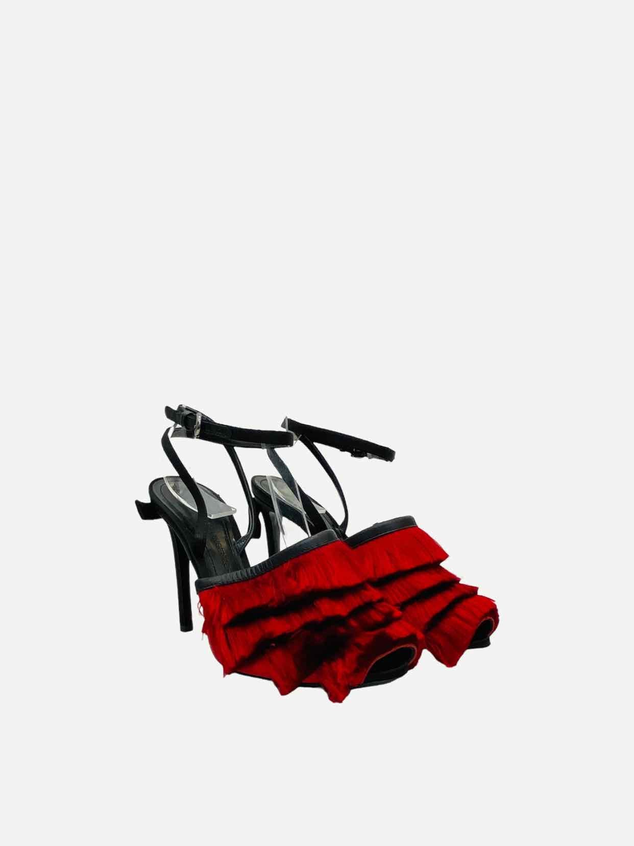 MARCO DE VINCENZO Red & Black Size EU 36 Heeled Sandals