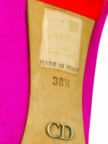 CHRISTIAN DIOR Pointed Toe Neon Pink Size EU 38.5 Pumps