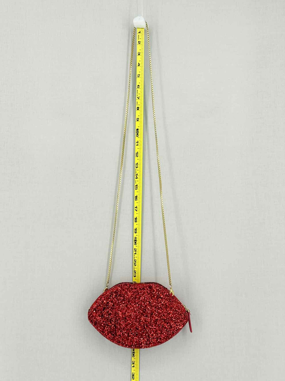LULU GUINNESS Glitter Lips Red Crossbody