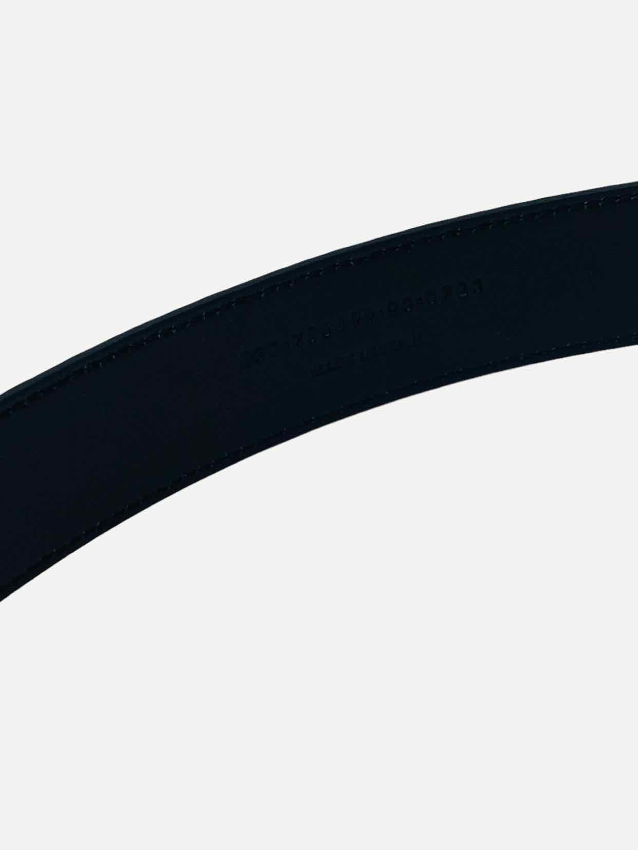 SAINT LAURENT Logo Buckle Black Belt