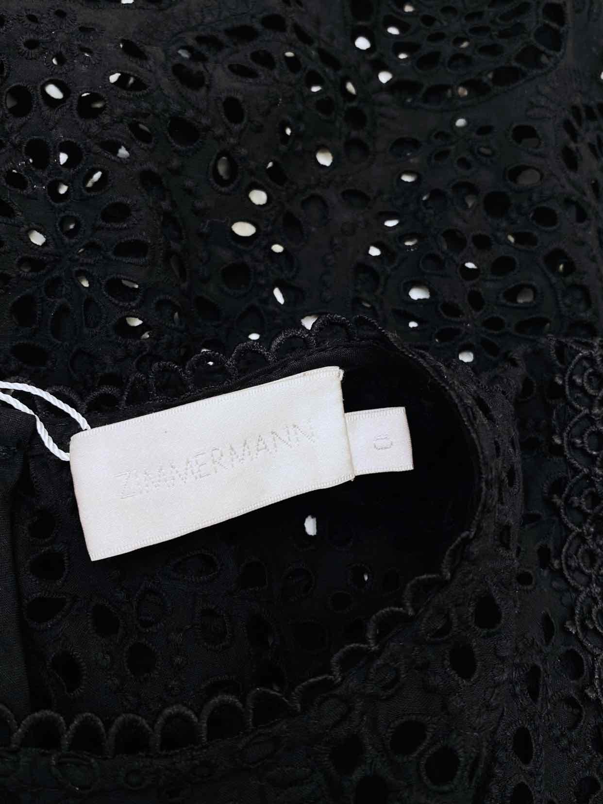 ZIMMERMANN Tali Swirl Swing Black Size US 0 Top