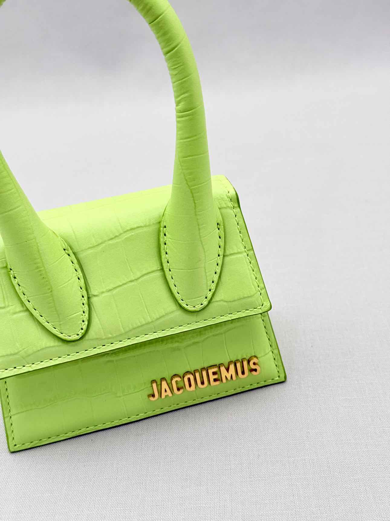 JACQUEMUS Le Chiquito Neon Green Top Handle