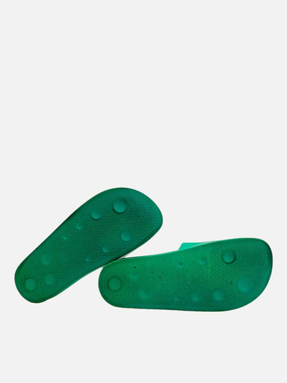 OFF WHITE Printed Pool Green Slides 38