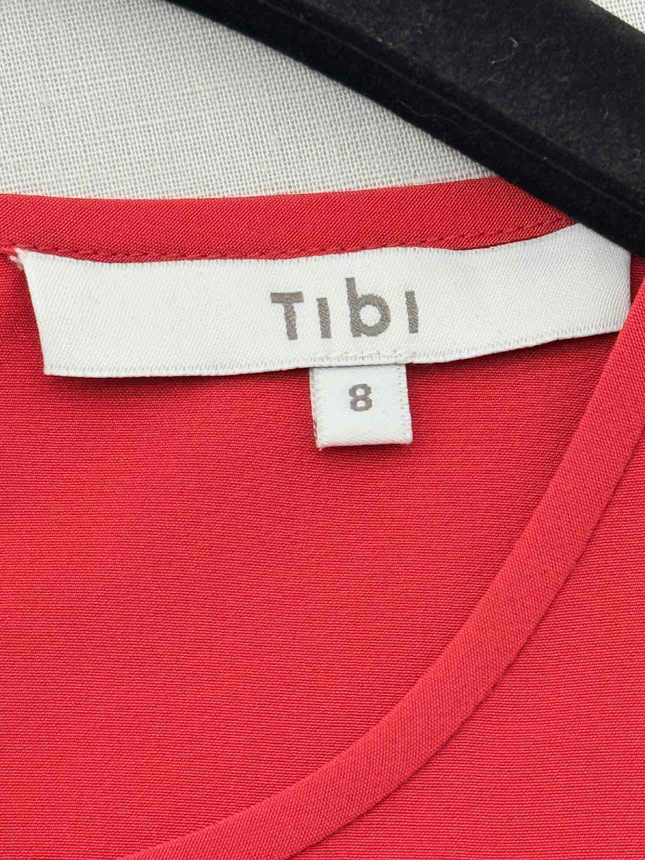 TIBI Cold Shoulder Red Size US 8 Top