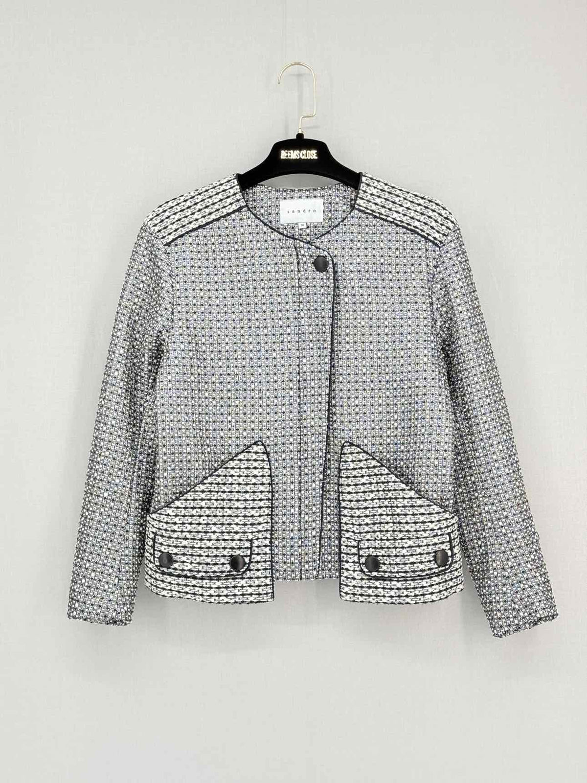 SANDRO Black & Silver Size US 4 Jacket