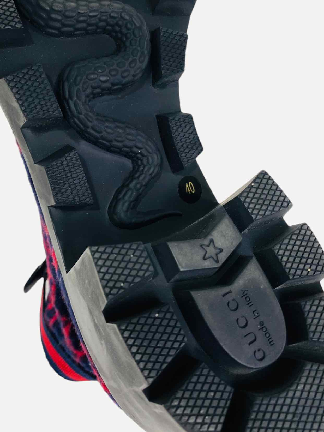 GUCCI Combat Blue & Red Size EU 40 Ankle Boots