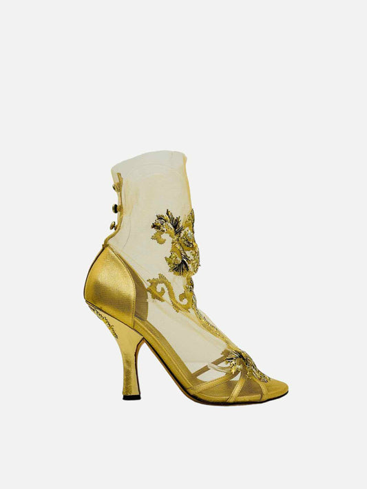 DOLCE & GABBANA Runway Gold Heeled Sandals