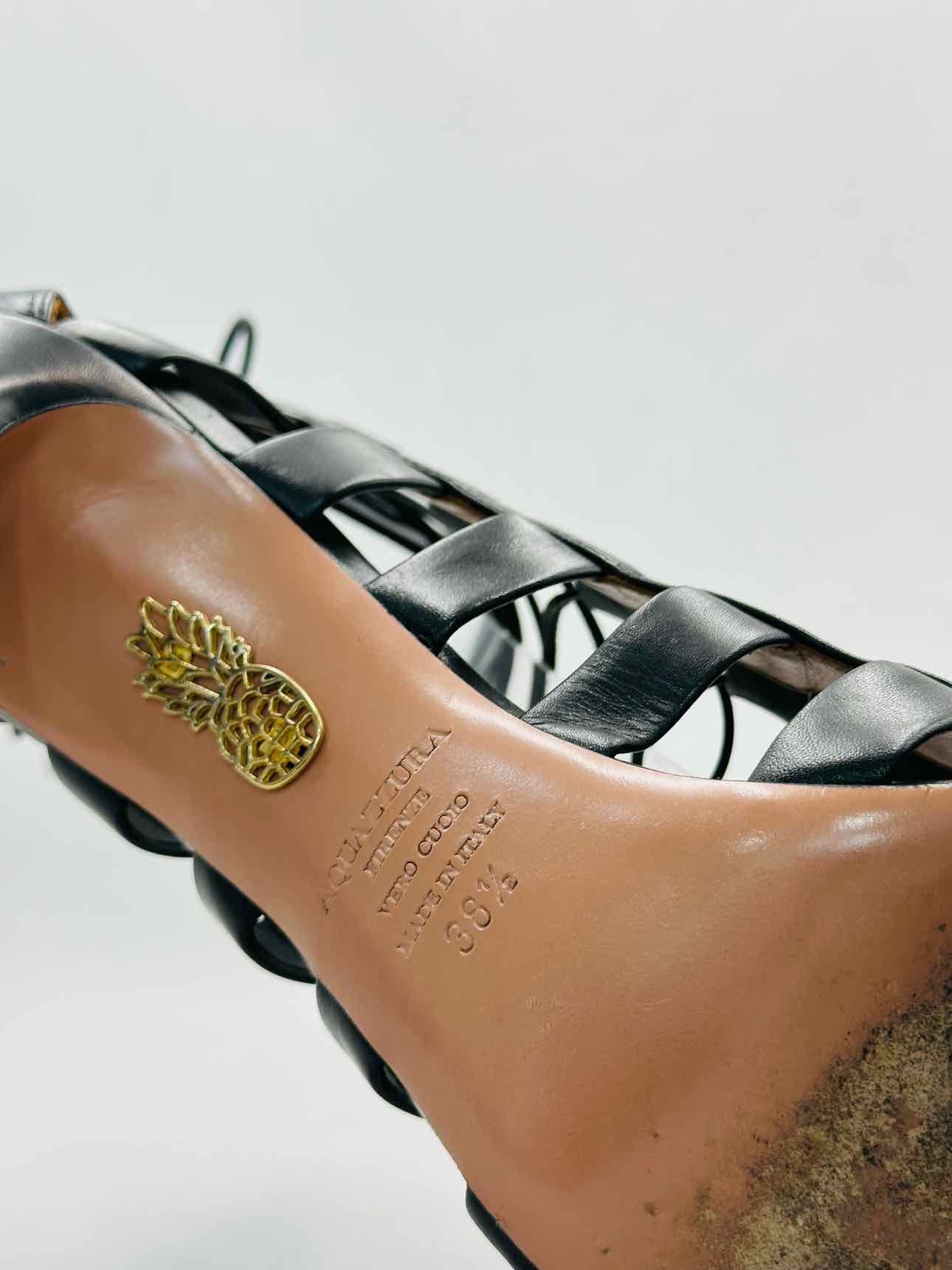 AQUAZZURA Amazon Black Size EU 38.5 Heeled Sandals