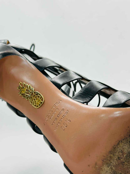 AQUAZZURA Amazon Black Size EU 38.5 Heeled Sandals