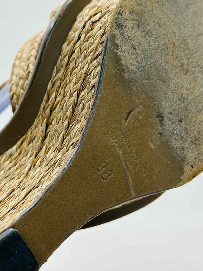 BOTTEGA VENETA Raffia Beige Size EU 38 Wedges