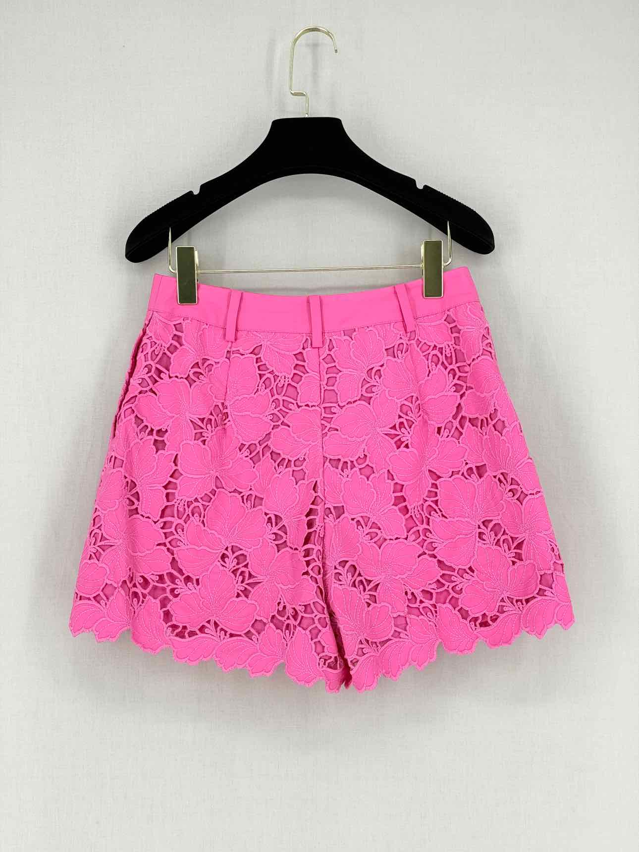 SELF-PORTRAIT Scalloped Hem Pink Lace Size US 4 Shorts