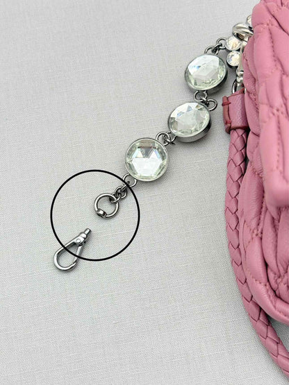 MIU MIU Nappa Crystal Pink Matelasse Shoulder Bag