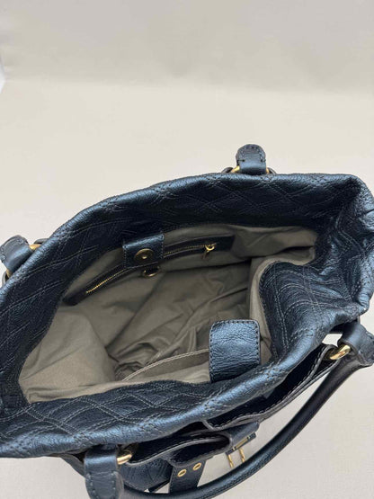 MARC JACOBS Bruna Metallic Blue Quilted Tote Bag