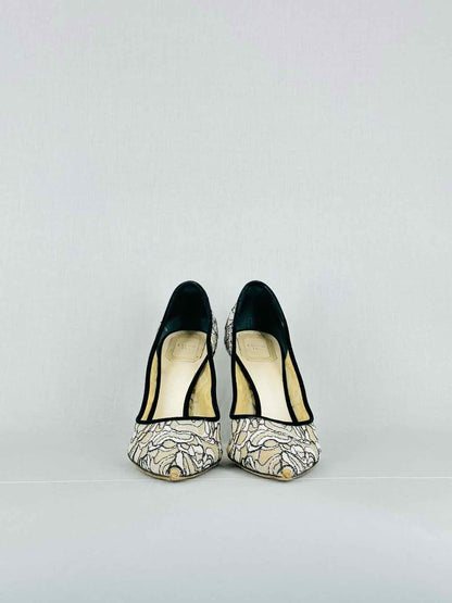 DIOR Cream & Black Lace Size EU 39.5 Pumps