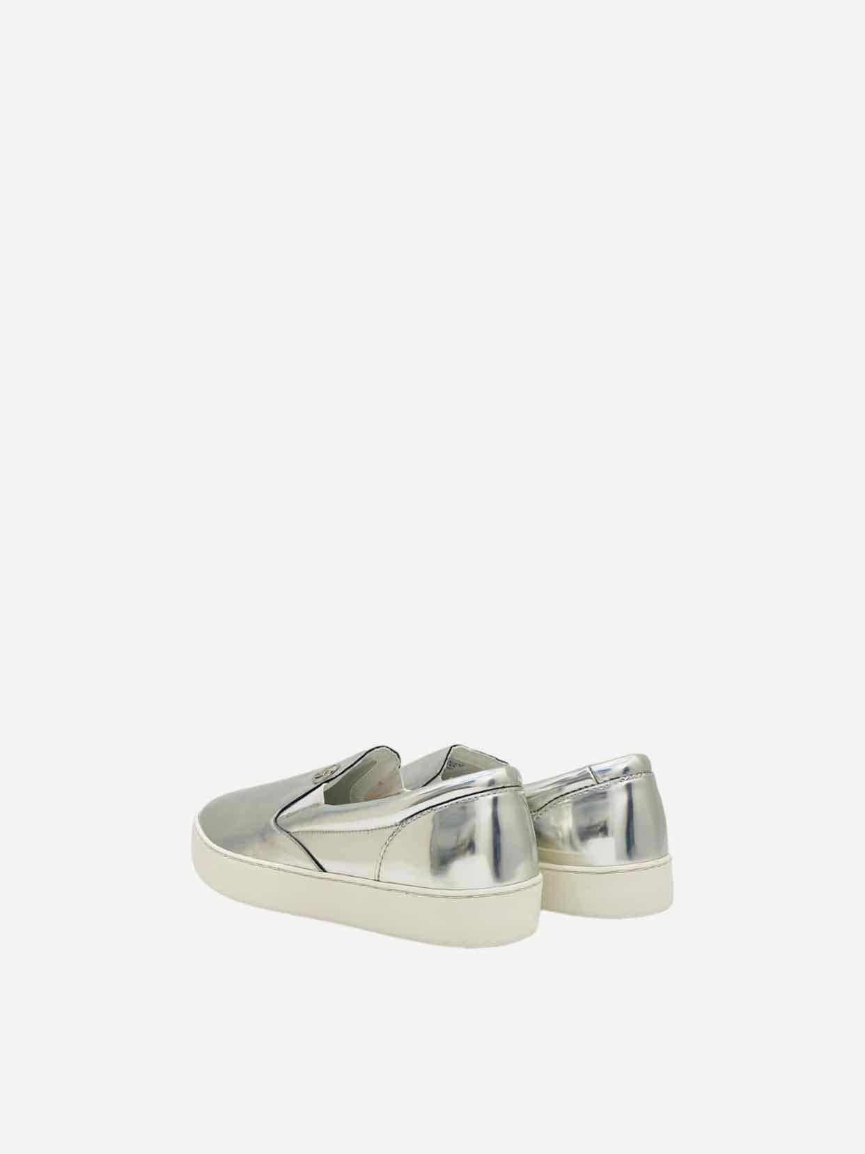 ARMANI JEANS Mirror Silver Sneakers 39